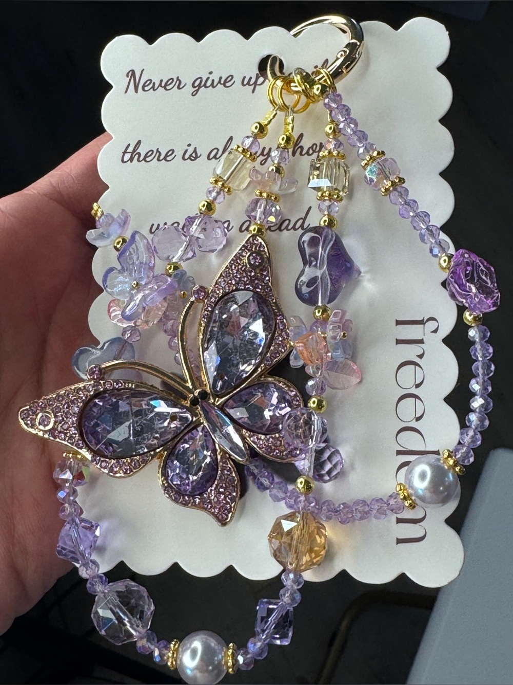 Butterfly Rhinestone bag charm